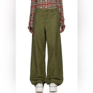 R13 wide-leg utility pant in olive